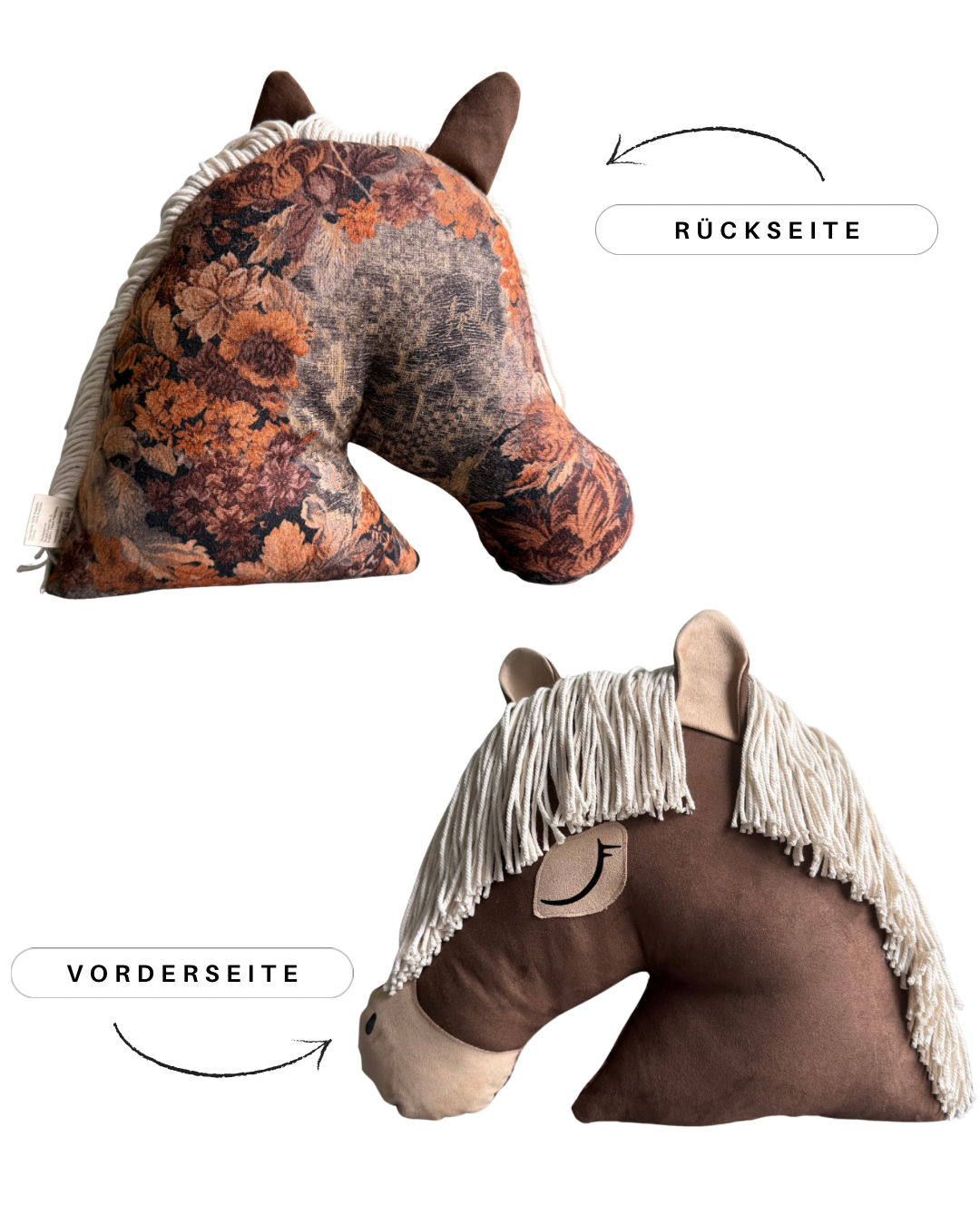 ERINNERUNGSSTÜCK MOTIV PONY BRAUN KISSEN