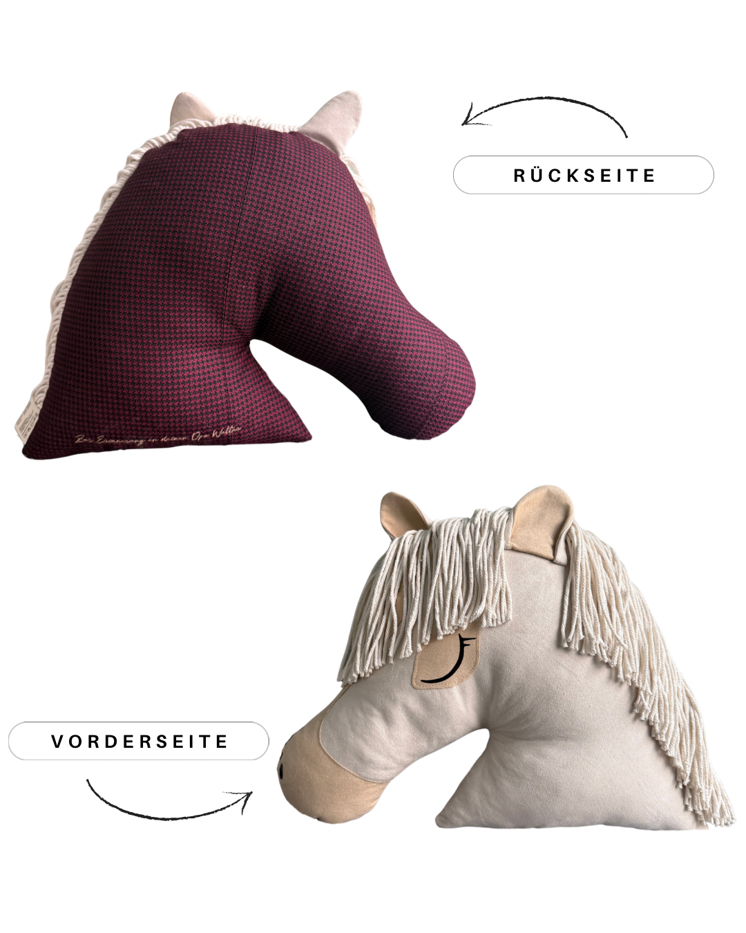 ERINNERUNGSSTÜCK MOTIV PONY ECRU KISSEN