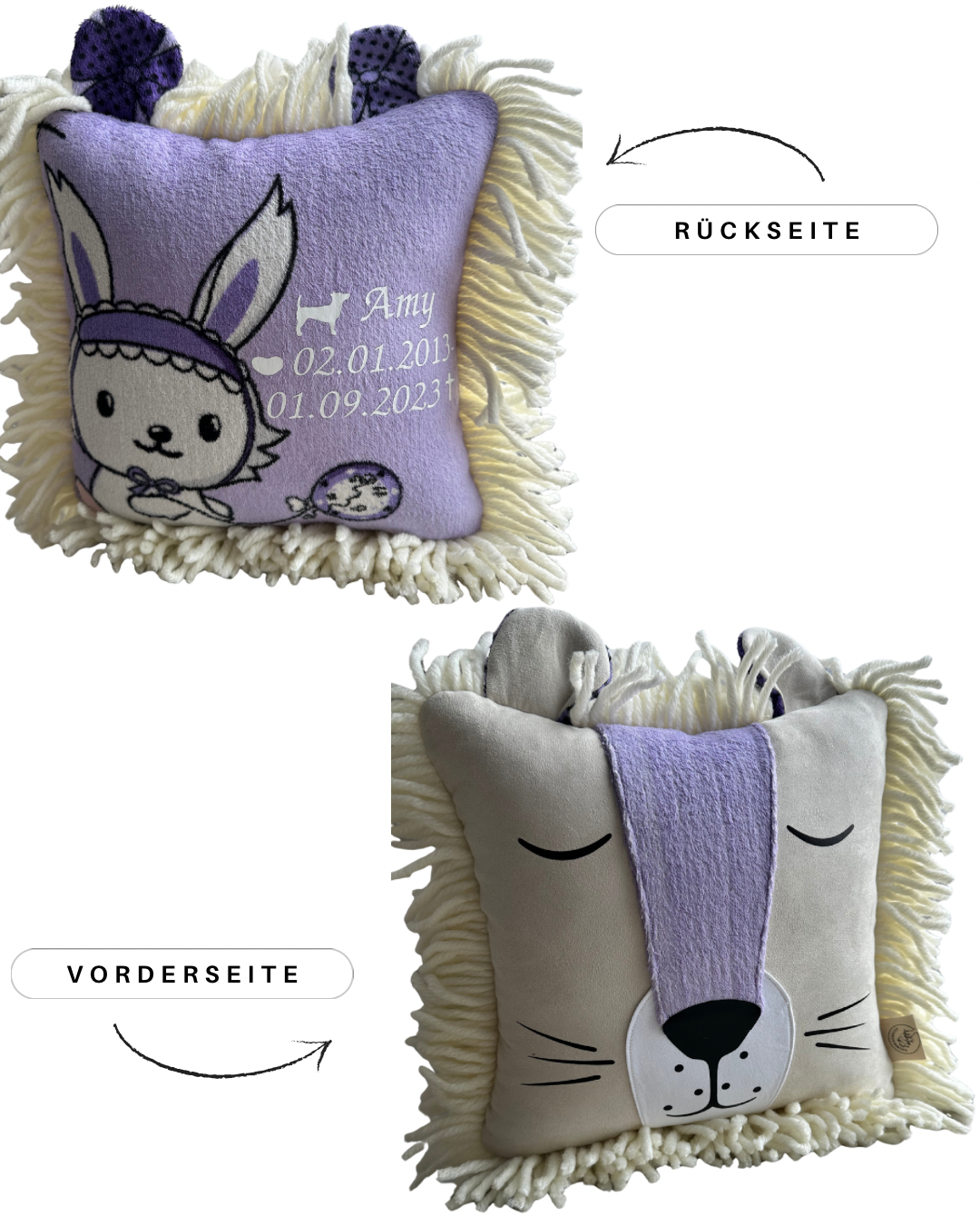 ERINNERUNGSSTÜCK MOTIV LÖWE TEILWEISE AUS KLEIDUNG VORNE