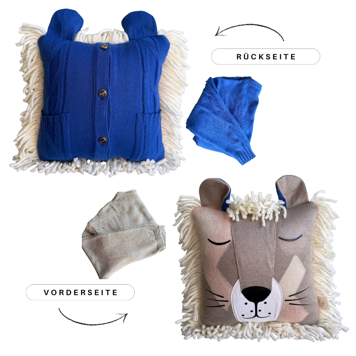 ERINNERUNGSSTÜCK MOTIV LÖWE KOMPLETT AUS KLEIDUNG