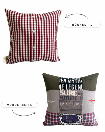 PATCHWORK-ERINNERUNGSKISSEN AUS DEINER KLEIDUNG